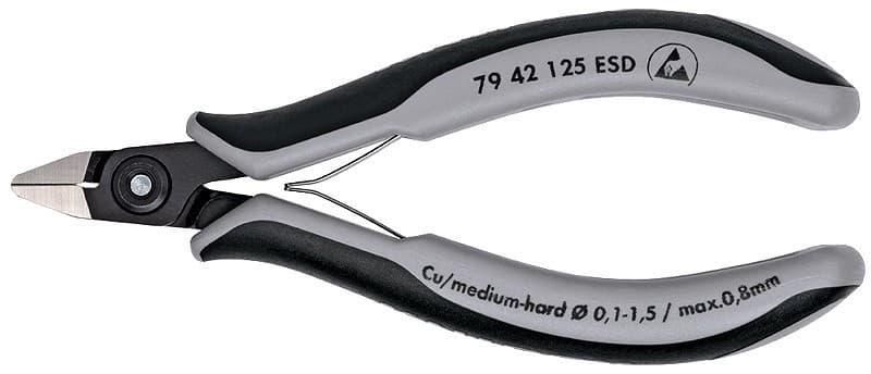Přesné boční štípací kleště na elektroniku ESD brunýrované 125 mm  - 7942125ESD