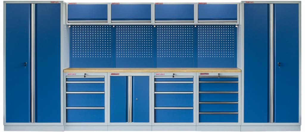 Kvalitní PROFI BLUE dílenský nábytek - 4535 x 2000 x 495 mm - MTGS1300A2