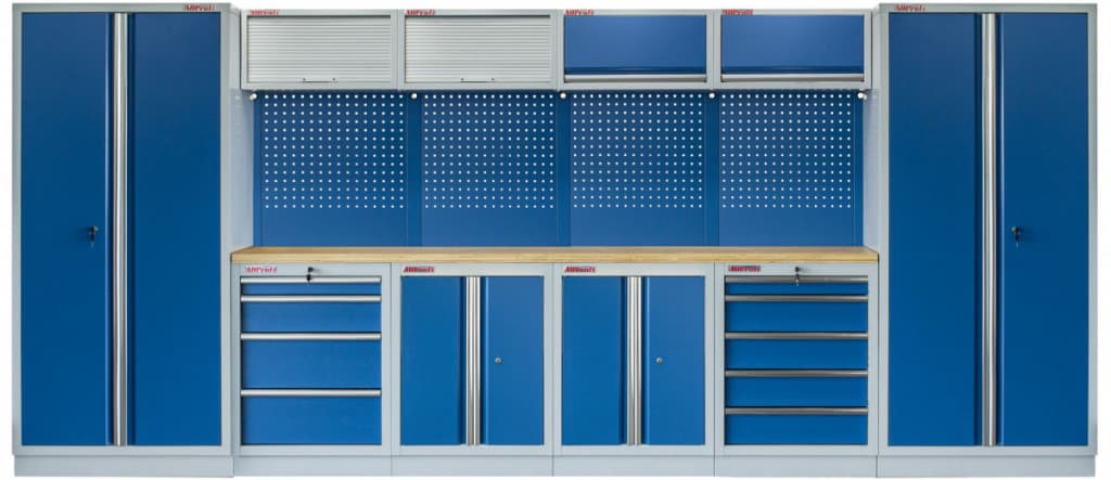 Kvalitní PROFI BLUE dílenský nábytek - 4535 x 2000 x 495 mm - MTGS1300AA1