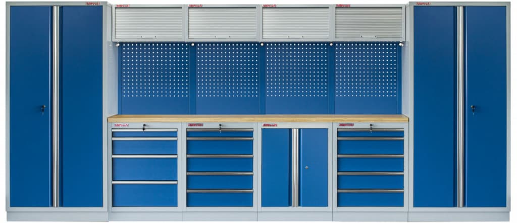 Kvalitní PROFI BLUE dílenský nábytek - 4535 x 2000 x 495 mm - MTGS1300AI