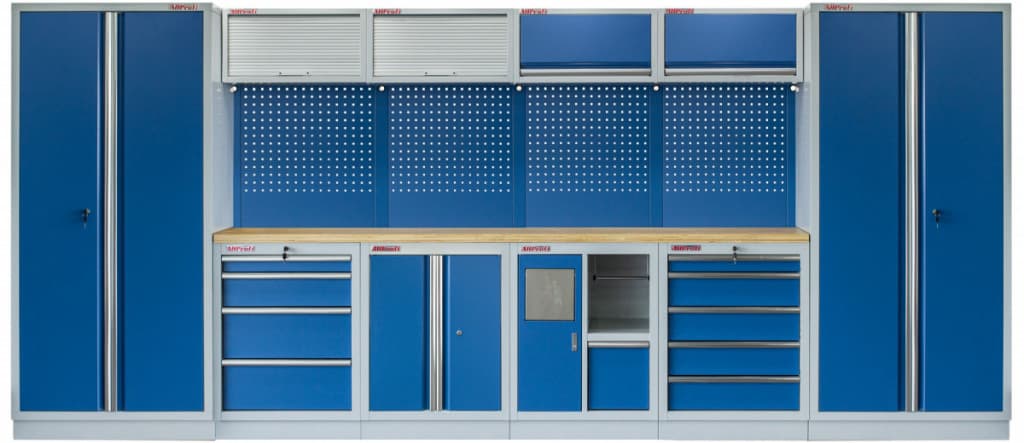 Kvalitní PROFI BLUE dílenský nábytek - 4535 x 2000 x 495 mm - MTGS1301AD