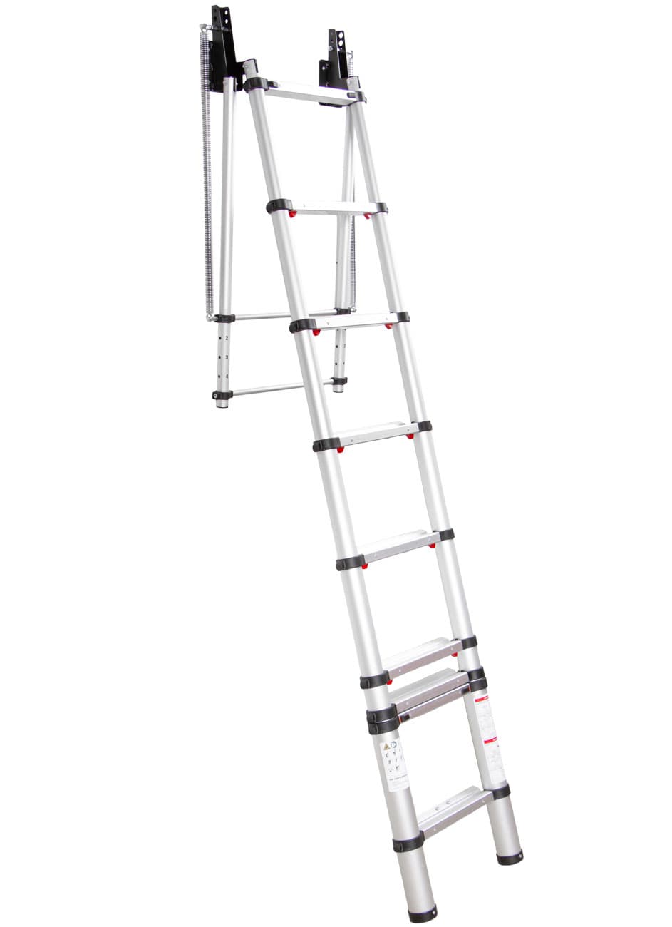 Teleskopický půdní žebřík, hliníkový, 2,7 m, 9 příček - AH51270