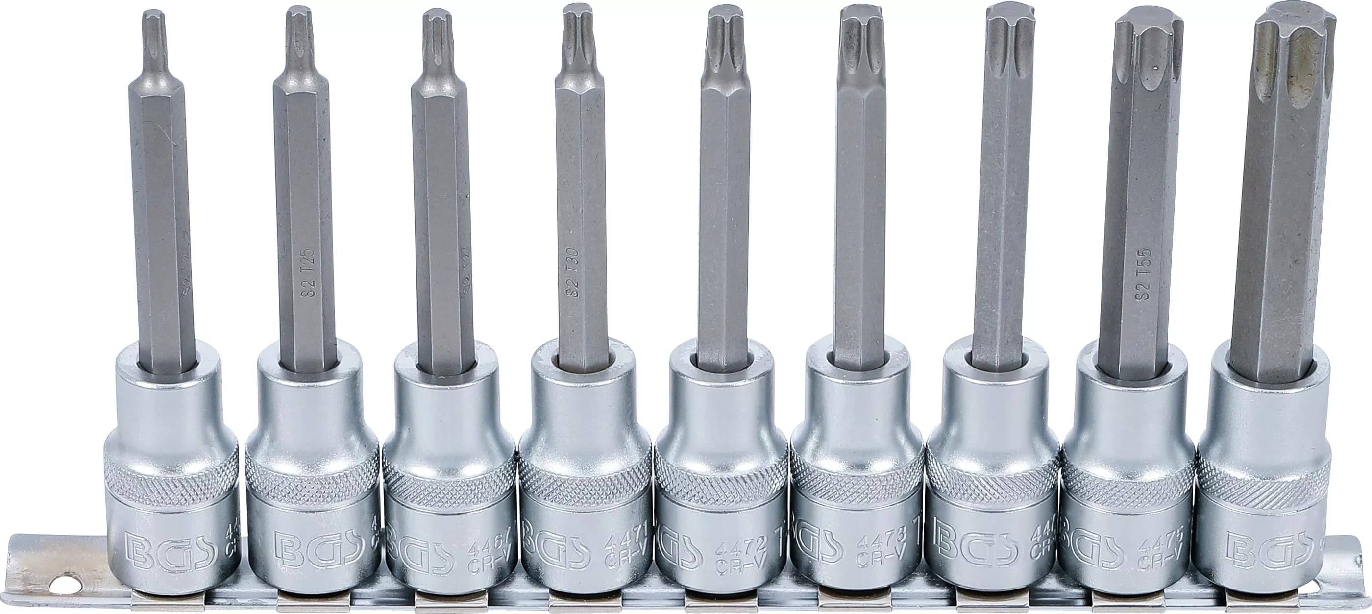 Sada hlavic s bity TORX, 1/2", 9 ks - B5177