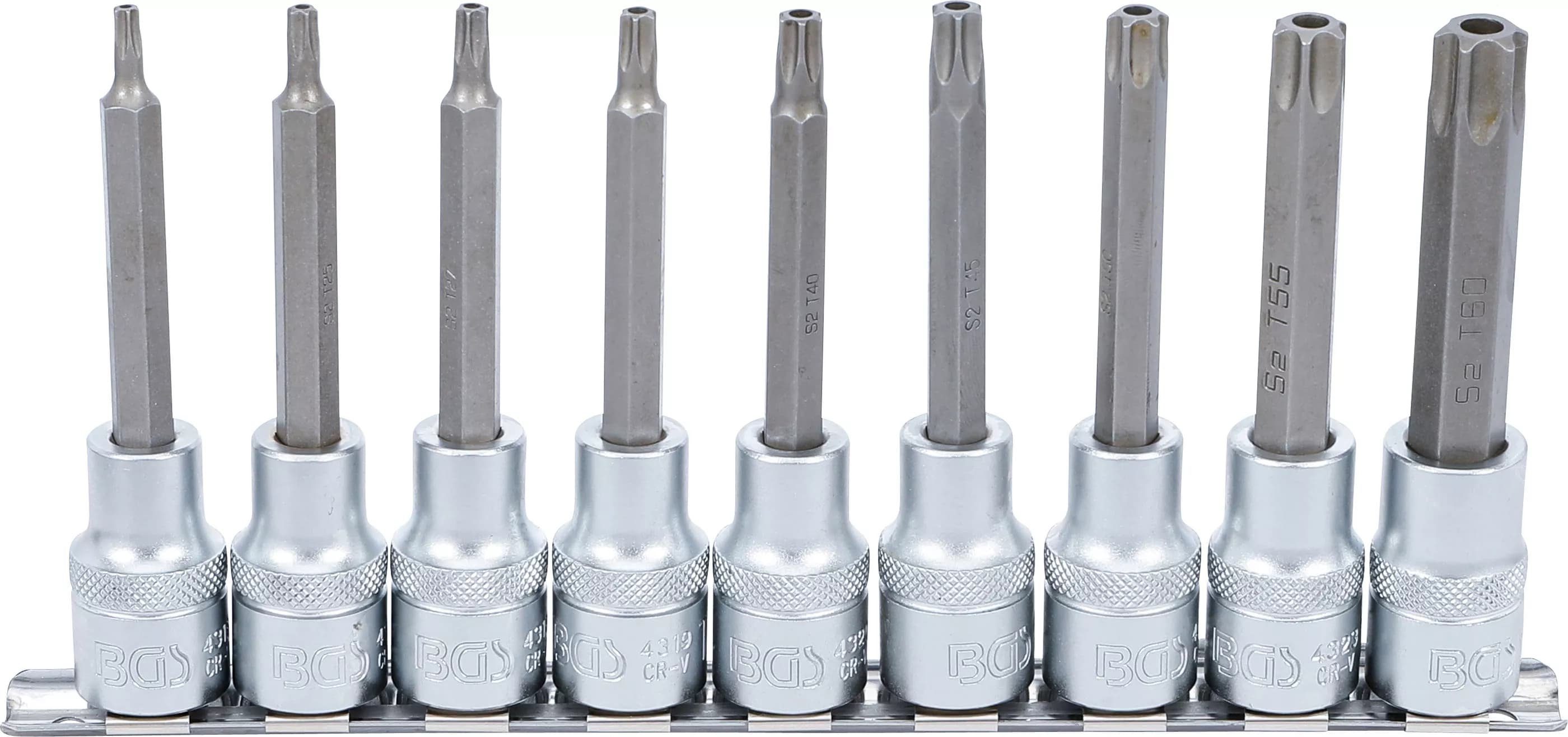 Sada hlavic s bity TORX s otvorem 1/2", 9 ks - B5178