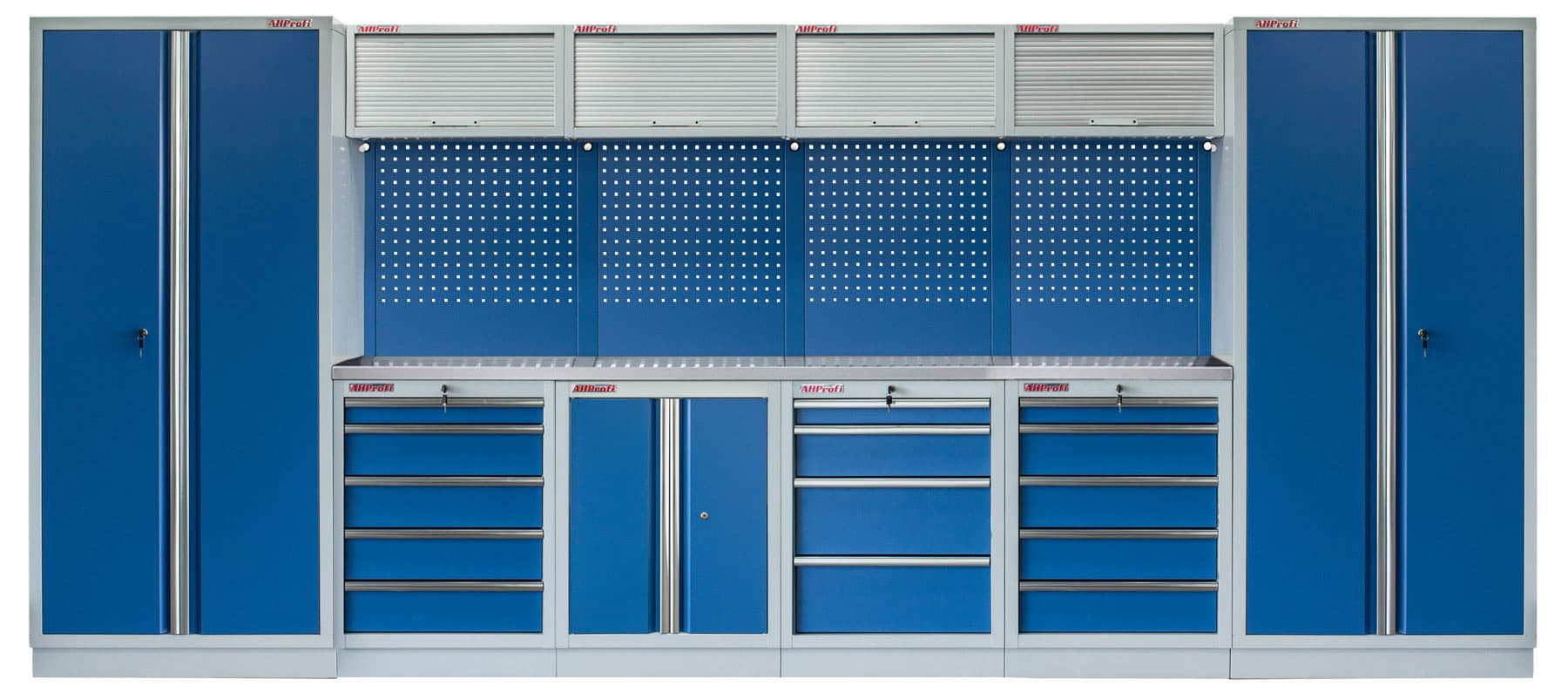 Kvalitní PROFI BLUE dílenský nábytek - 4535 x 2000 x 495 mm - MTGS1300AO