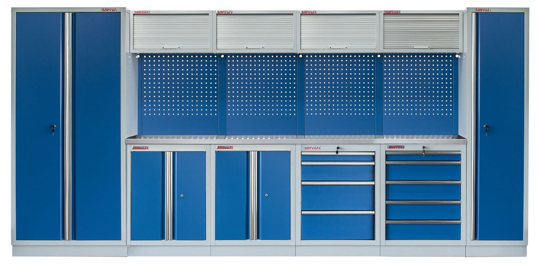 Kvalitní PROFI BLUE dílenský nábytek 4235 x 495 x 2000 mm - MTGS1300BB6