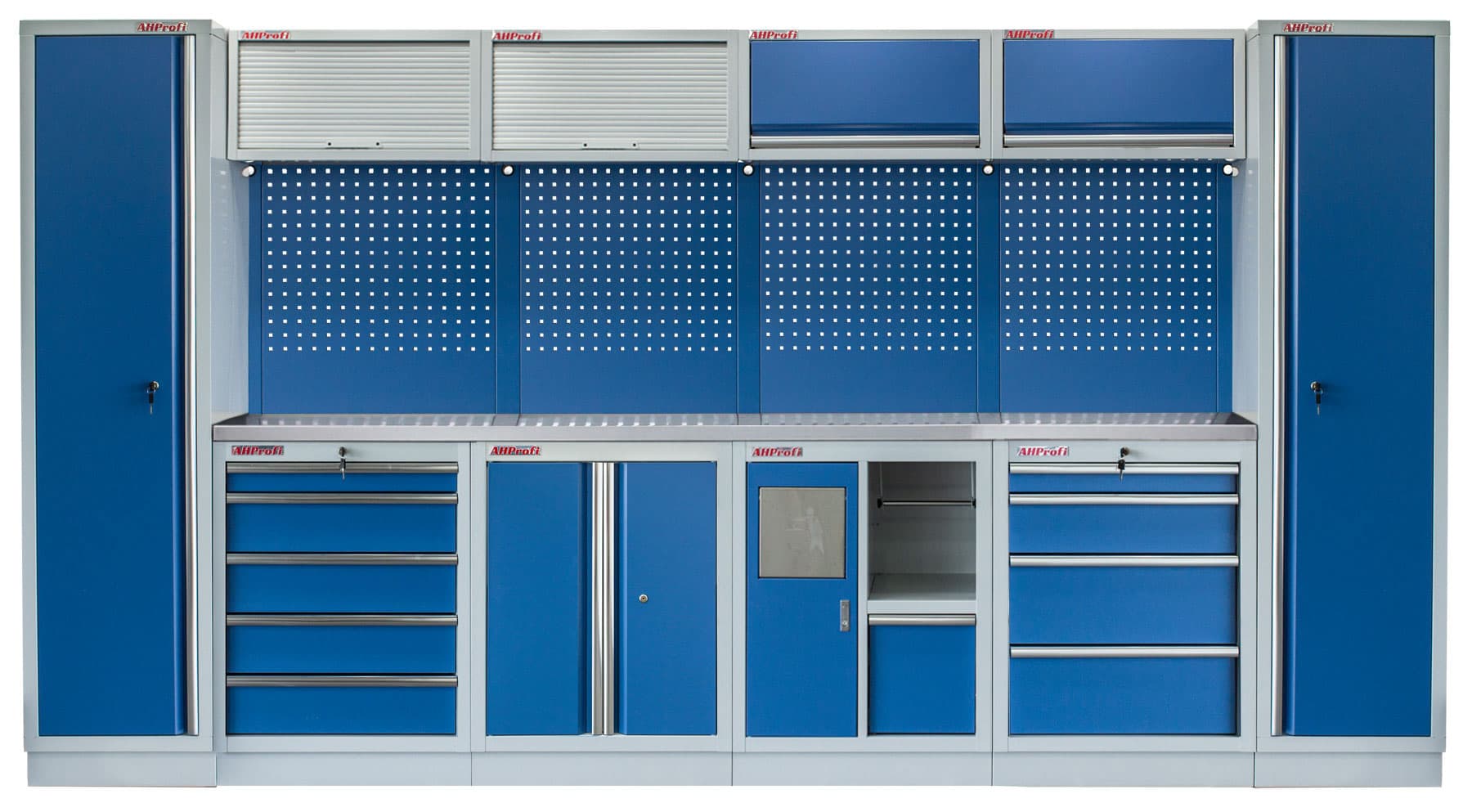 Kvalitní PROFI BLUE dílenský nábytek 3920 x 495 x 2000 mm - MTGS1301AG
