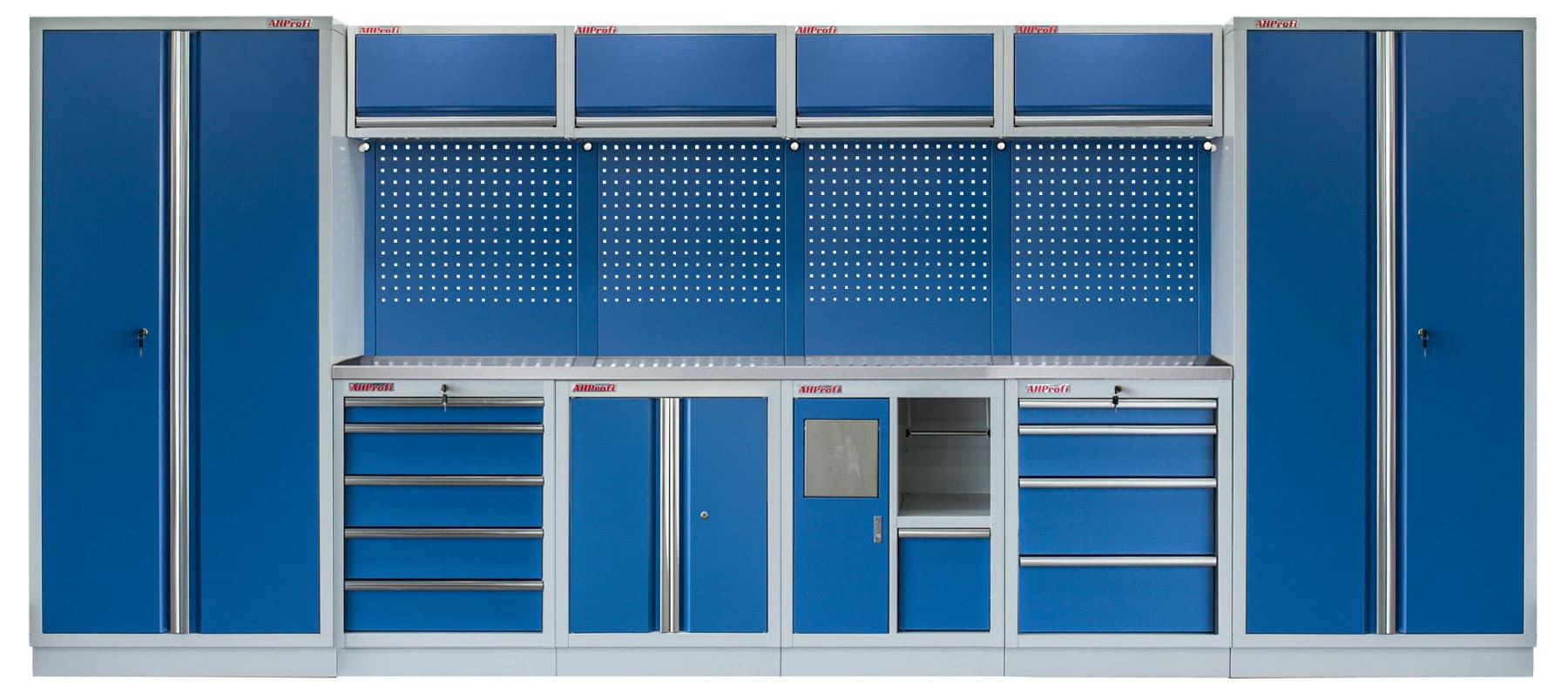Kvalitní PROFI BLUE dílenský nábytek - 4535 x 2000 x 495 mm - MTGS1301AN